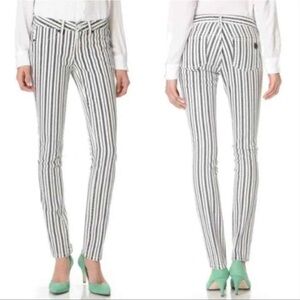 Tory Burch Marlien Legging Navy and White Striped Skinny Pants Jeans Soft 8